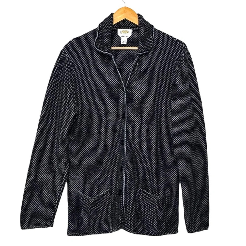 TALBOTS Wool Knit Button Long Cardigan Sweater. Layer Mature Staple Classic XL